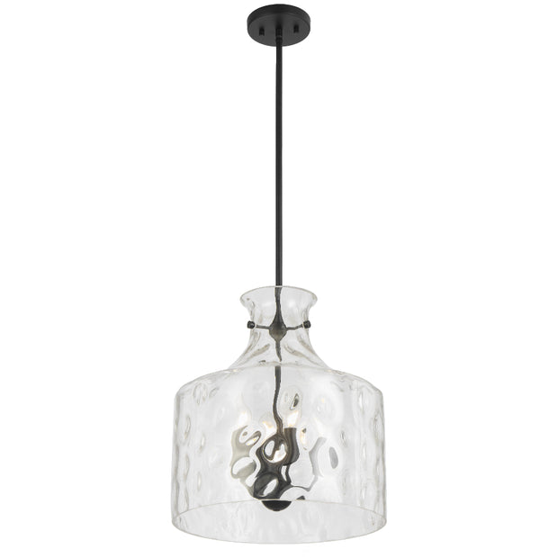 Perron 4LT Pendant 4xE14 Black Matt / Clear Water Streak