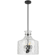 Perron 4LT Pendant 4xE14 Black Matt / Clear Water Streak