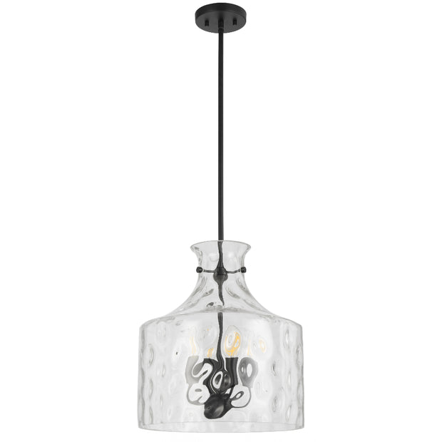 Perron 4LT Pendant 4xE14 Black Matt / Clear Water Streak