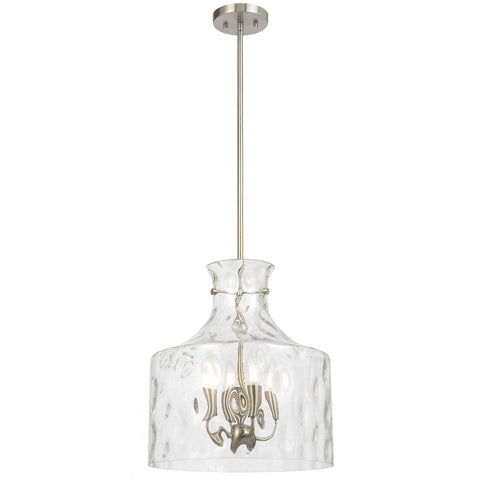 Perron 4LT Pendant 4xE14 Nickel Matt / Clear Water Streak