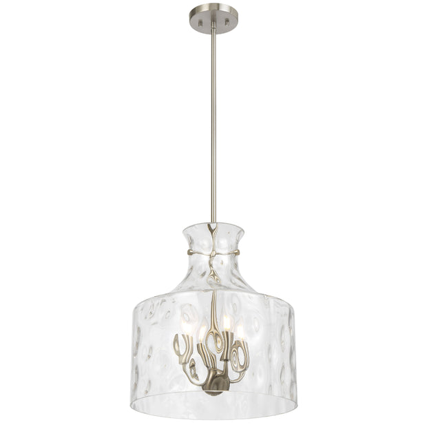 Perron 4LT Pendant 4xE14 Nickel Matt / Clear Water Streak