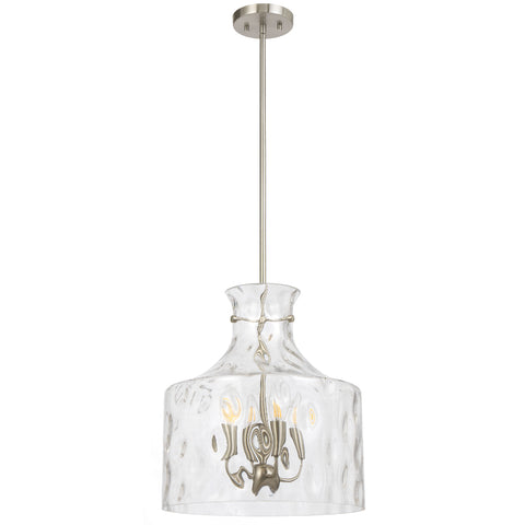 Perron 4LT Pendant 4xE14 Nickel Matt / Clear Water Streak