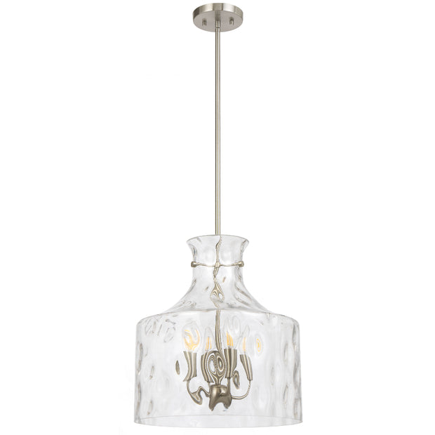 Perron 4LT Pendant 4xE14 Nickel Matt / Clear Water Streak