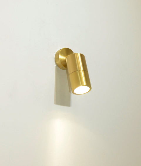 Pillar Adjustable GU10 IP65 Wall Light Solid Polished Brass