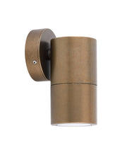 Pillar Fixed GU10 IP65 Wall Light Solid Aged Brass