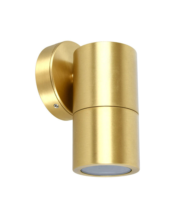 Pillar Fixed GU10 IP65 Wall Light Solid Polished Brass