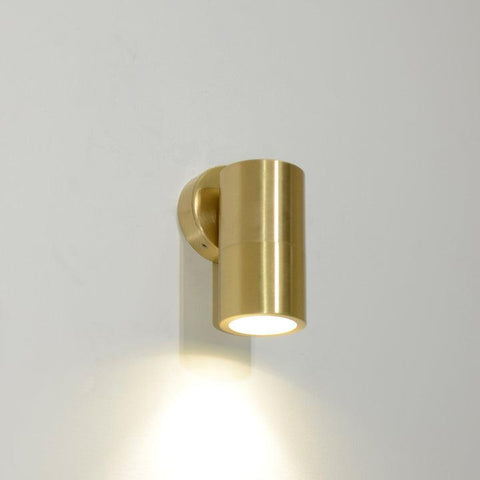 Pillar Fixed GU10 IP65 Wall Light Solid Polished Brass