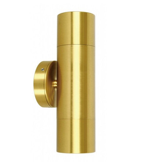 Pillar Up/Down GU10 IP65 Wall Light Solid Polished Brass