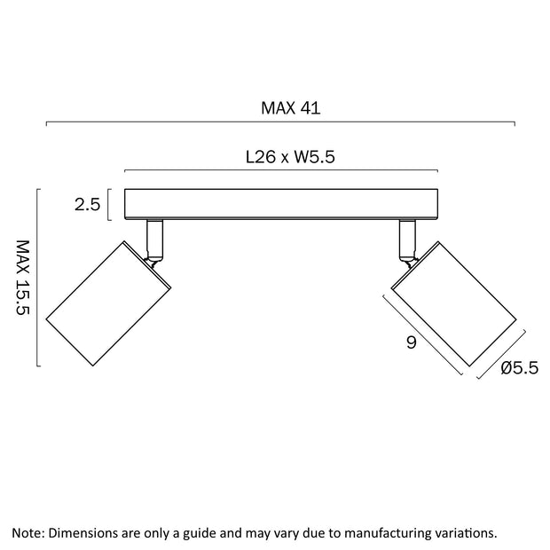 PICARD 2x7W LED CCT IP20 White Bar Light