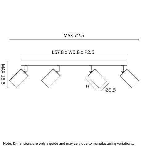 PICARD 4x7W LED CCT IP20 White Bar Light
