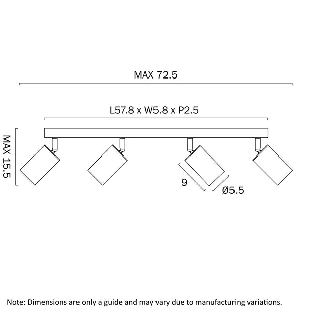 PICARD 4x7W LED CCT IP20 White Bar Light