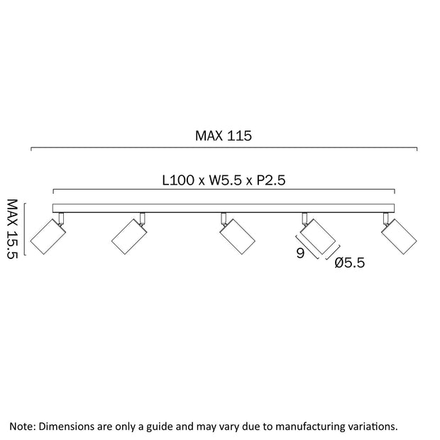 PICARD 5x7W LED CCT IP20 White Bar Light