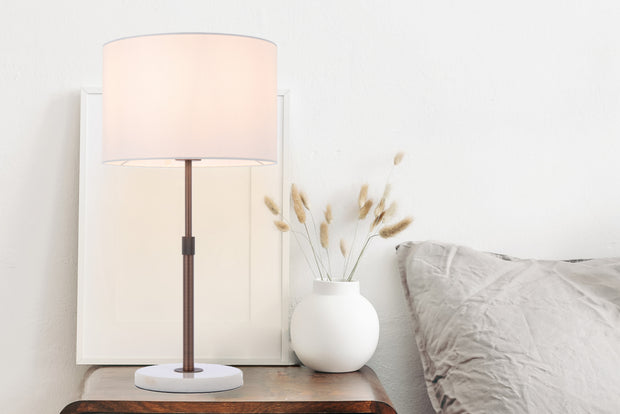 Placin Table Lamp White and Bronze