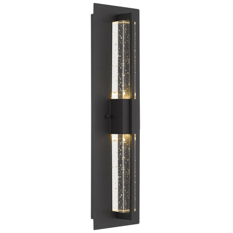 Prada 10w 3000K LED IP44 Exterior Wall Light Black Sand with Seed Glass