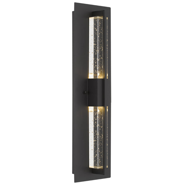 Prada 10w 3000K LED IP44 Exterior Wall Light Black Sand with Seed Glass