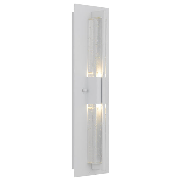 Prada 10w 3000K LED IP44 Exterior Wall Light White Sand with Seed Glass