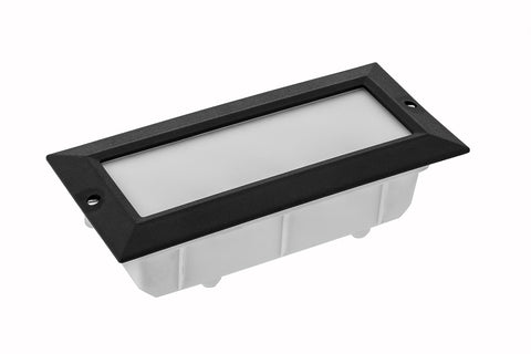 Picasso 6W LED IP54 Opal Polycarbonate Brick Light Black