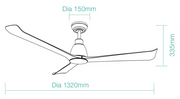 Polo DC 52 Smart Ceiling Fan Matt White and Walnut