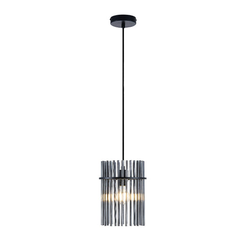 Quilo 20cm Pendant E27 Black and Smoke