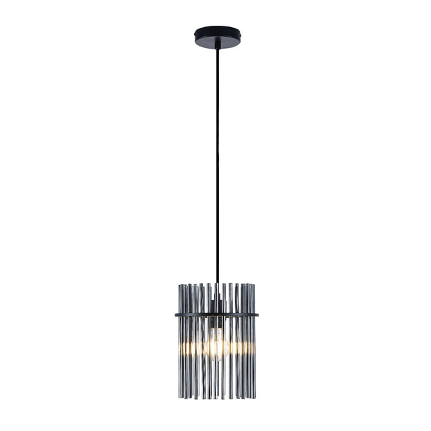 Quilo 20cm Pendant E27 Black and Smoke