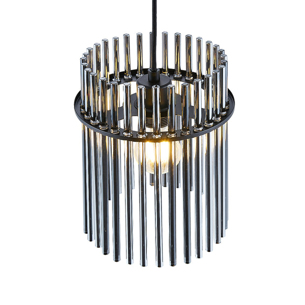 Quilo 20cm Pendant E27 Black and Smoke
