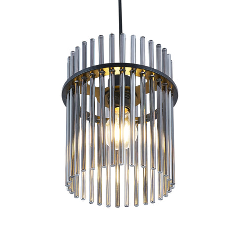 Quilo 20cm Pendant E27 Black and Smoke