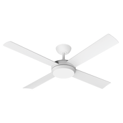 Proton DC 1220mm All ABS 4 Fast Fix Blade Wall Control Ceiling Fan With 24W Dimmable Tricolour LED Light Matt White