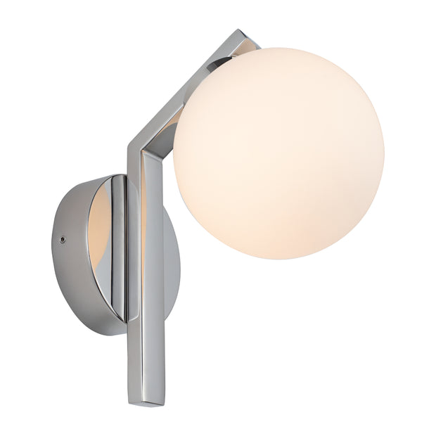 Rayna 1 Light Chrome with Opall Ball G9 IP44 Wall Light