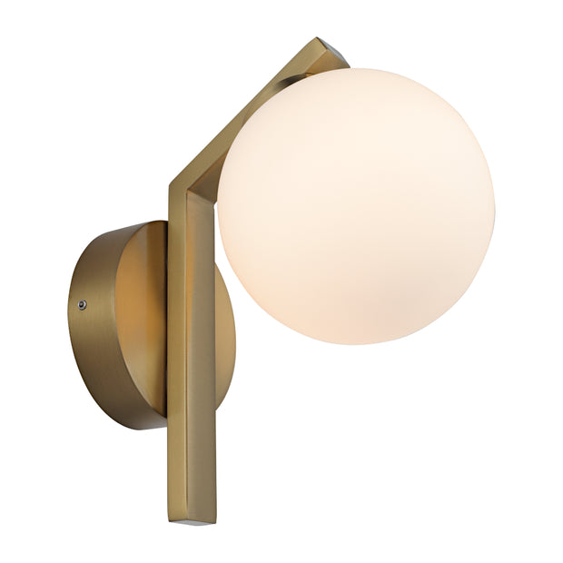 Rayna 1 Light Gold with Opall Ball G9 IP44 Wall Light