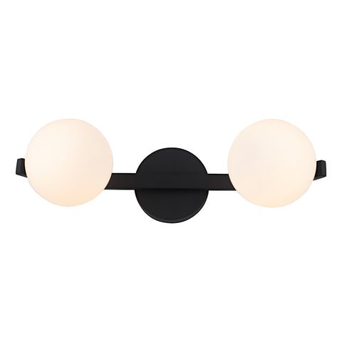 Rayna 2 Light Black with Opall Balls G9 IP44 Wall Light