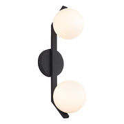 Rayna 2 Light Black with Opall Balls G9 IP44 Wall Light