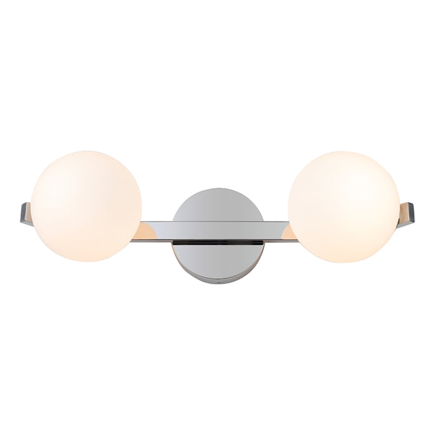 Rayna 2 Light Chrome with Opall Balls G9 IP44 Wall Light