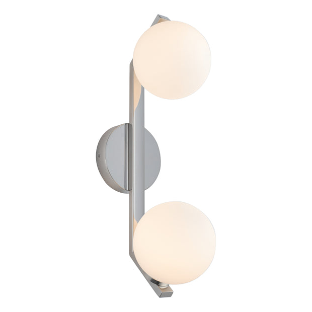 Rayna 2 Light Chrome with Opall Balls G9 IP44 Wall Light