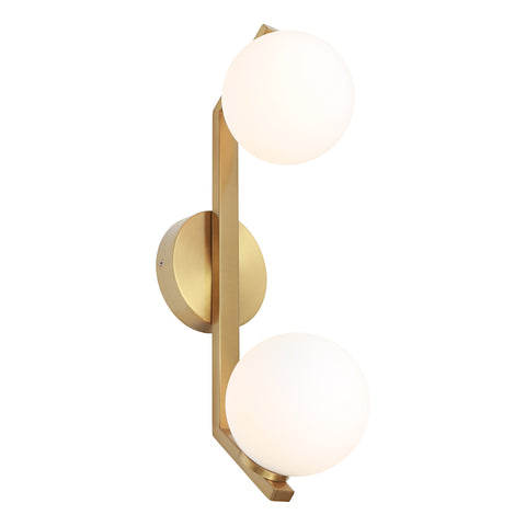 Rayna 2 Light Gold with Opall Balls G9 IP44 Wall Light