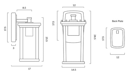 Reese E27 IP43 Exterior Wall Light Black Small