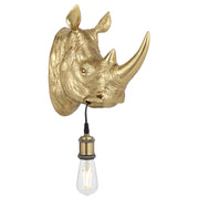 Rhino Wall Light with Switch Shiny Gold