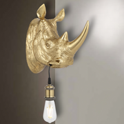 Rhino Wall Light with Switch Shiny Gold