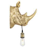 Rhino Wall Light with Switch Shiny Gold