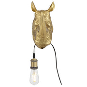 Rhino Wall Light with Switch Shiny Gold