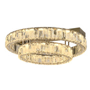 Rias 70w CCT LED 2 Ring Close to Ceiling Light Gold with Remote