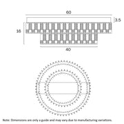 Rias 70w CCT LED 2 Ring Close to Ceiling Light Chrome with Remote