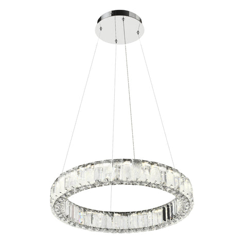 Rias 40w CCT Dim LED 1 Tier Pendant Chrome with Remote