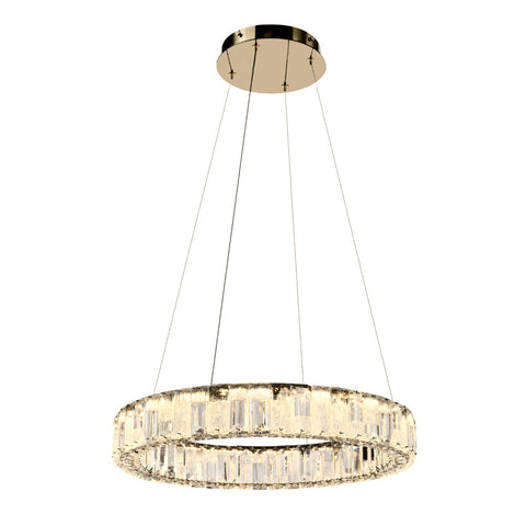 Rias 40w CCT Dim LED 1 Tier Pendant Gold with Remote