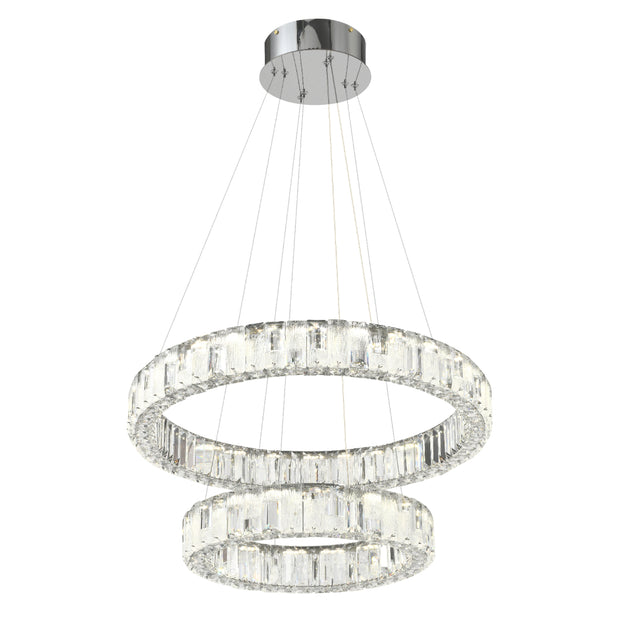 Rias 70w CCT Dim LED 2 Tier Pendant Chrome with Remote