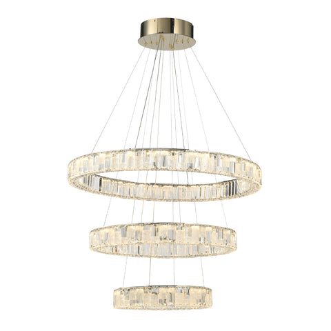 Rias 150w CCT Dim LED 3 Tier Pendant Gold with Remote