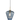 Ribbon Small Pendant Gold with Blue Ribbed Glass