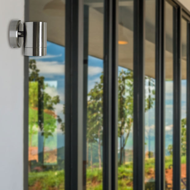 RIVA 4w 3000K GU10 Stainless Steel Down Only IP44 Wall Light