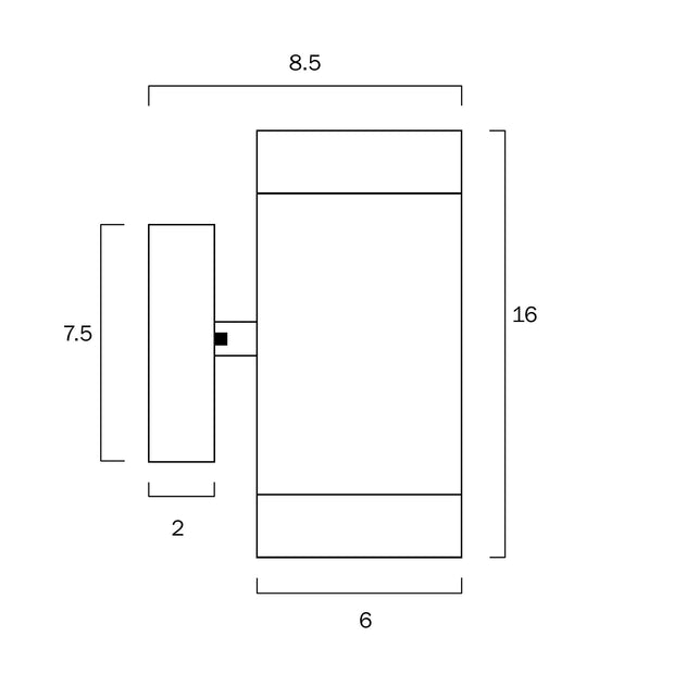 RIVA 8w 3000K GU10 Stainless Steel Up and Down IP44 Wall Light