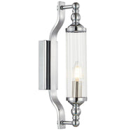 Rodillo Wall Light Tubular Ribbed Glass with Chrome