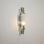 Rodillo Wall Light Tubular Ribbed Glass with Chrome